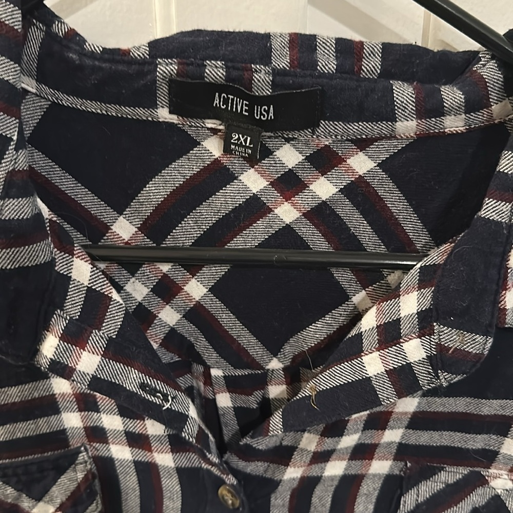 Active Usa Button Down Plaid - image 2